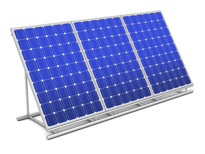 太阳能电池板概念3d 插图